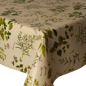 PVC Herb Garden - Wipe Clean Table Cloth Green Cream