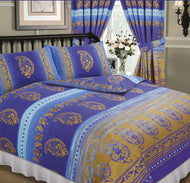 Kashmir Blue - Duvet Cover Set Ethnic Paisley Navy Gold
