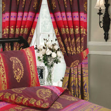 Load image into Gallery viewer, Kashmir Fuchsia - 66x72&quot; Curtains Ethnic Paisley Red Purple Lilac Pink Gold
