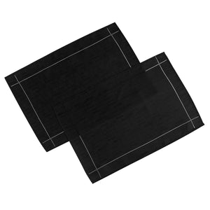 Linen Look Black - Slubbed Table Cloth Range