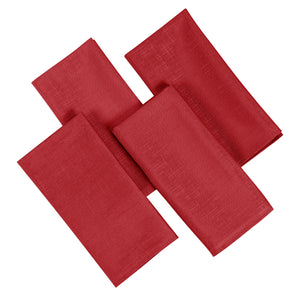 Linen Look Red - Slubbed Table Cloth Range