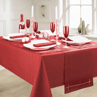 Linen Look Red - Slubbed Table Cloth Range