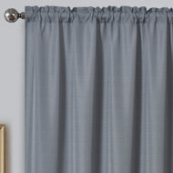 Linen Look Grey - Voile Panel Textured Slubbed Effect Charcoal Slate