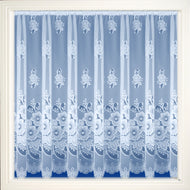 Cassie White - Net Curtains Traditional Floral Lace Scallop Edge