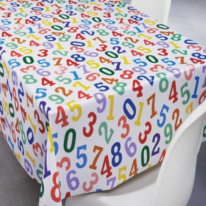 PVC Numbers - Wipe Clean Table Cloth Novelty Kids Multi On White