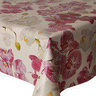 PVC Orchid - Wipe Clean Table Cloth Floral White Purple Pink Green