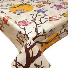 Load image into Gallery viewer, PVC Twoo Owls - Wipe Clean Table Cloth Sunset Hoot Tree Branch
