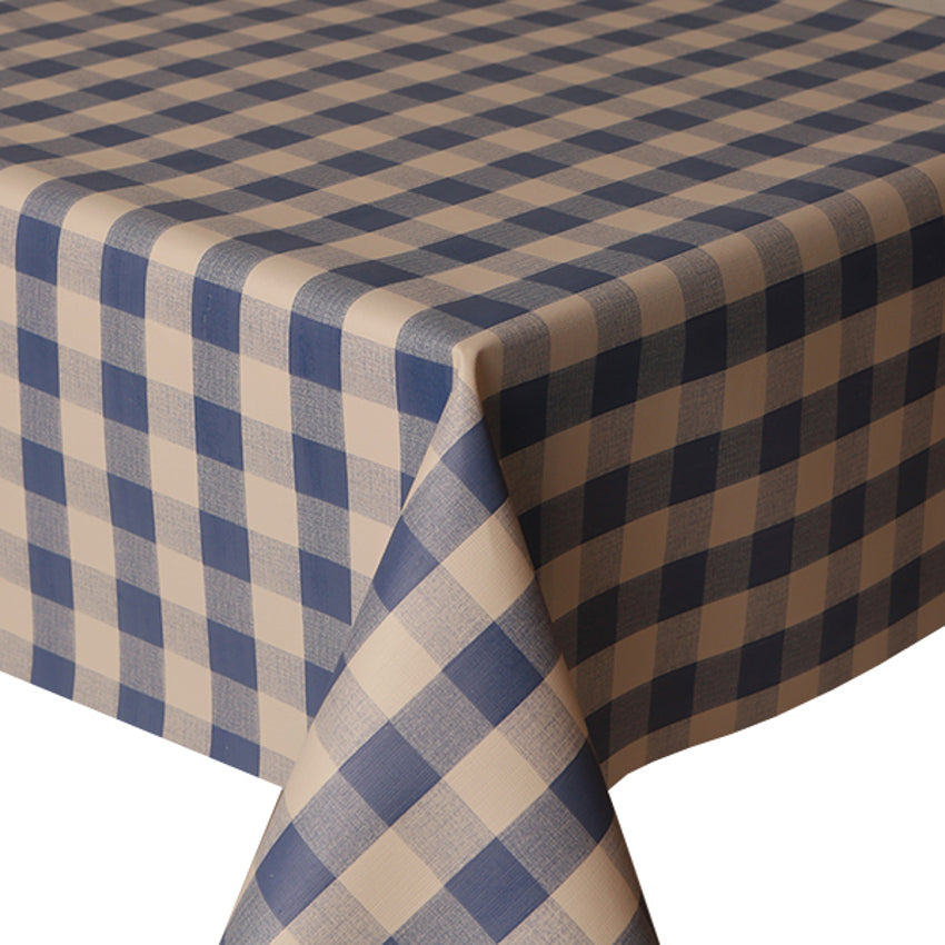 PVC Picnic Blue - Wipe Clean Table Cloth Gingham Check