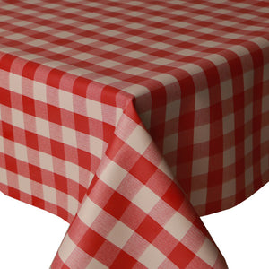 PVC Picnic Red - Wipe Clean Table Cloth Gingham Check