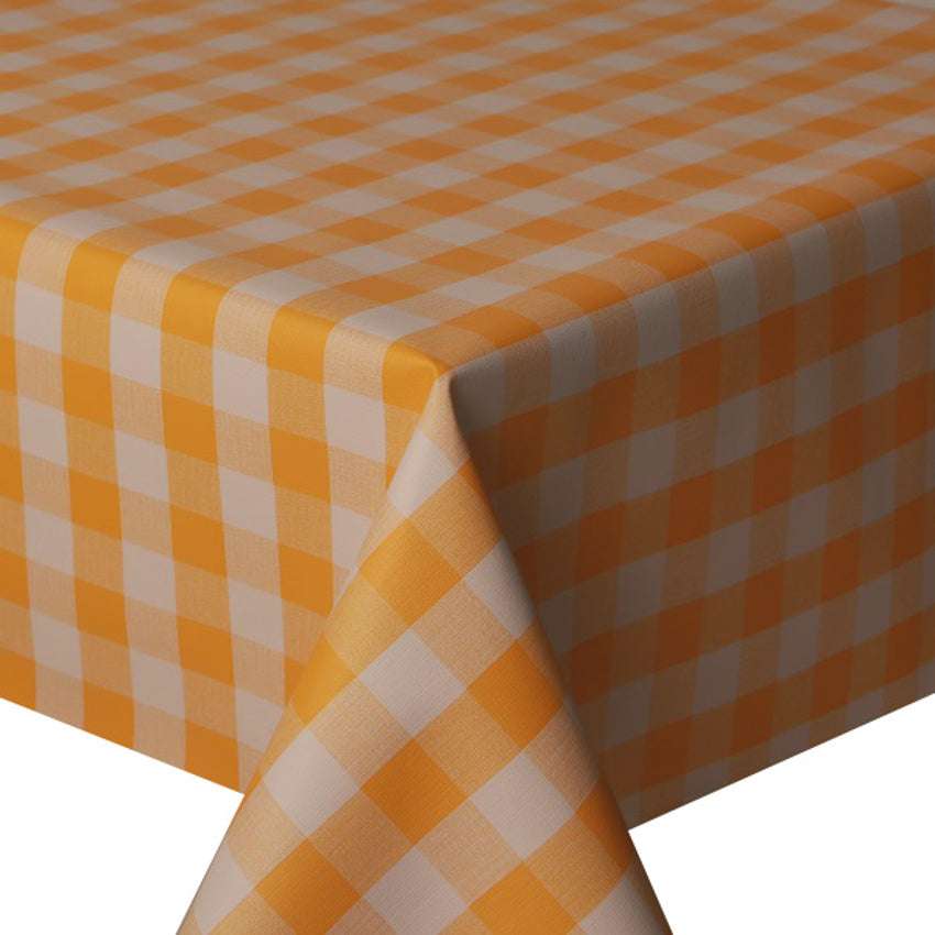 PVC Picnic Yellow - Wipe Clean Table Cloth Gingham Check