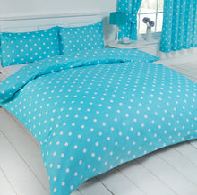 Load image into Gallery viewer, Polka Dot Blue - Duvet Cover Set Duckegg White Spots
