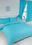 Polka Dot Blue - Duvet Cover Set Duckegg White Spots