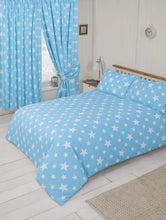Load image into Gallery viewer, Stars Duckegg Blue White - Duvet Cover Set
