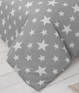 Stars Grey White - Duvet Cover Set
