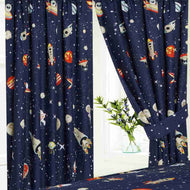 Space - Curtain Pair Alien Ship Planets