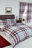 Stanford Black - Duvet Cover Set Chevron Check Grey Red