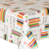 PVC Stationery - Wipe Clean Table Cloth Back To School Supplies Crayons Letters