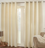 Waffle Cream - Eyelet / Ring Top Curtain Pair Natural