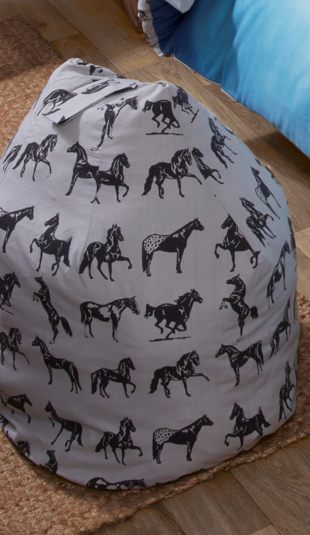 Wild Spirit - Bean Bag (Large) Equestrian Pony Horses Grey Black
