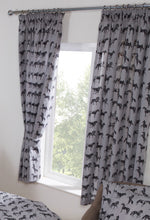 Load image into Gallery viewer, Wild Spirit - Curtain Pair Equestrian Pony Horses Grey Black
