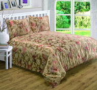 Anastasia Gold - Jacquard Floral Duvet Cover Set