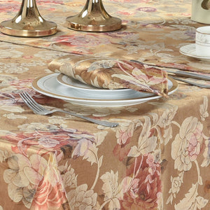 Anastasia Gold - Table Cloth Range Jacquard Floral