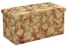 Load image into Gallery viewer, Anastasia Gold - Storage Ottoman Jacquard Floral
