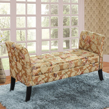 Load image into Gallery viewer, Anastasia Gold - Storage Window Seat Jacquard Floral
