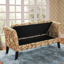 Load image into Gallery viewer, Anastasia Gold - Storage Window Seat Jacquard Floral
