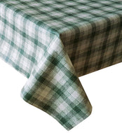 PVC Burlap Check Green - Wipe Clean Table Cloth