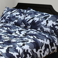 Camo Black - Pillowcase Pair Army Camouflage Grey Charcoal