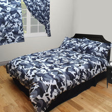 Load image into Gallery viewer, Camo Black - Duvet Cover Set Army Camouflage Grey Charcoal
