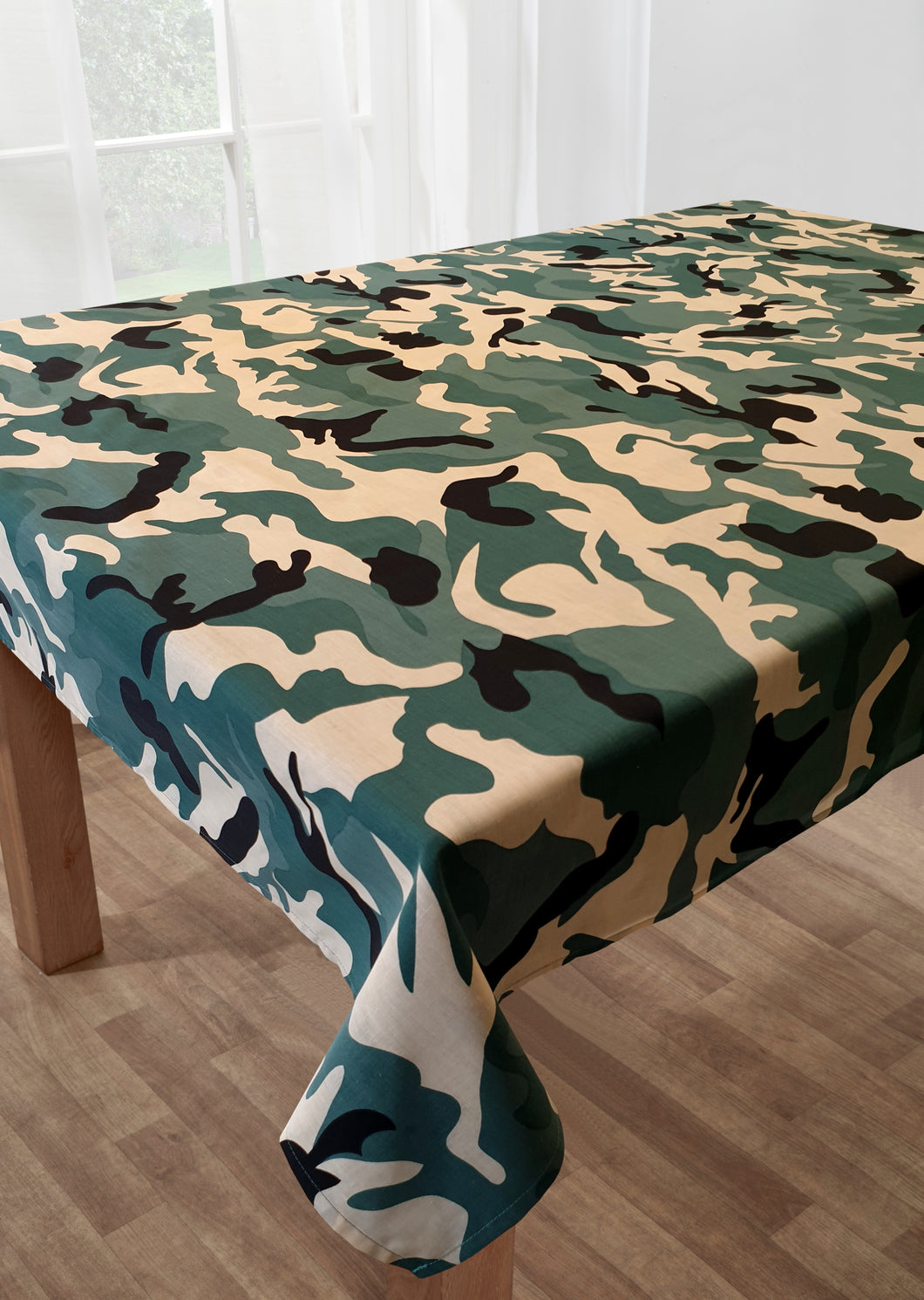 Camo Green - Table Cloth Range Army Camouflage Khaki Beige Black