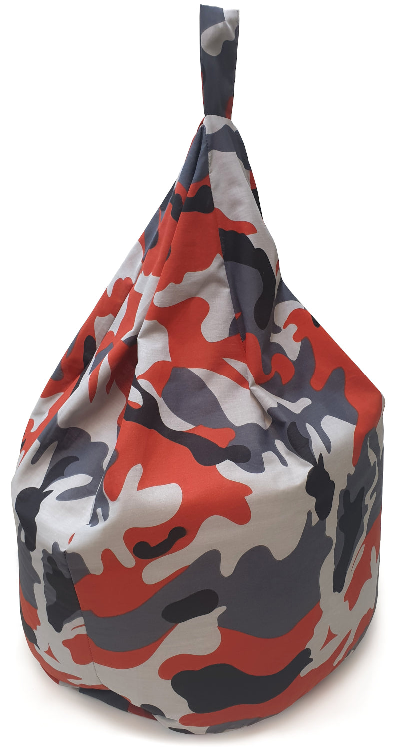 Camo Red - Bean Bag Army Camouflage Grey Black