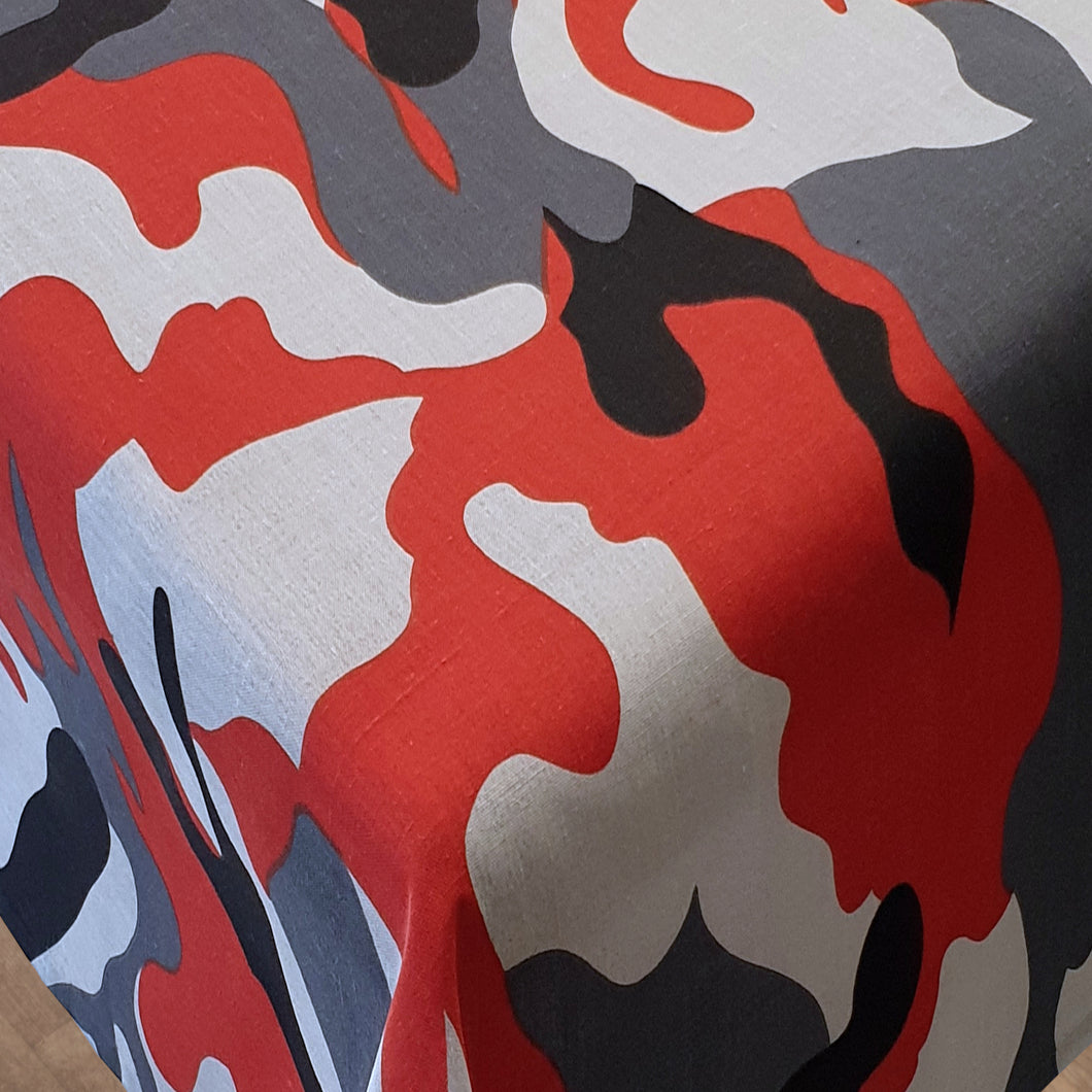 Fitted Sheet Camo Red - Army Camouflage Grey Black