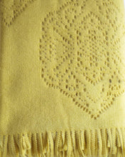 Load image into Gallery viewer, Charlotte Mustard Throw 130cm x 170cm - Knit Effect Yellow Tasselled
