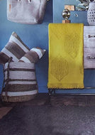 Charlotte Mustard Throw 130cm x 170cm - Knit Effect Yellow Tasselled