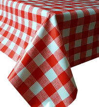 Load image into Gallery viewer, PVC Large Check Red - Wipe Clean Table Cloth Picnic
