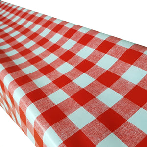 PVC Large Check Red - Wipe Clean Table Cloth Picnic