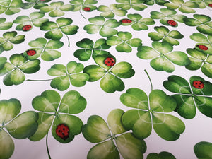 PVC Clover - Wipe Clean Table Cloth Dots Irish Luck Ladybird Green Red