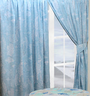 Coastal - Curtain Pair Sea Shells Beach Nautical Compass Blue White