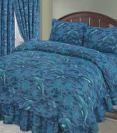 Dolphin - Duvet Cover Set / Fitted Valance Sheet Ocean Sea Splash Waves Blue