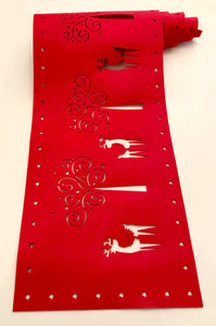 Deer Red Felt - Christmas Table Range, Cutlery Set, Runner, Coasters, Placemats