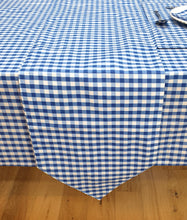 Load image into Gallery viewer, Gingham Check Bluebell - Table Cloth Range Country Cottage Cotton Blue White
