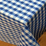Fitted Sheet Gingham Check Bluebell - Country Cottage Cotton Blue White