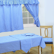 Gingham Check Bluebell - Table Cloth Range Country Cottage Cotton Blue White