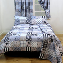 Load image into Gallery viewer, Patchwork Grey - Duvet Cover Set Geometric Charcoal Slate Blue White
