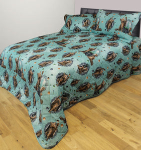 Hubble Bubble - Quilted Bedspread Throw Over Set Lisa Parker Cats Bubbles