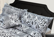 Kalahari - Pillowcase Pair Animal Leopard Tiger Print Black White