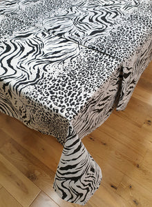 Kalahari - Table Cloth Range Animal Leopard Tiger Print Black White